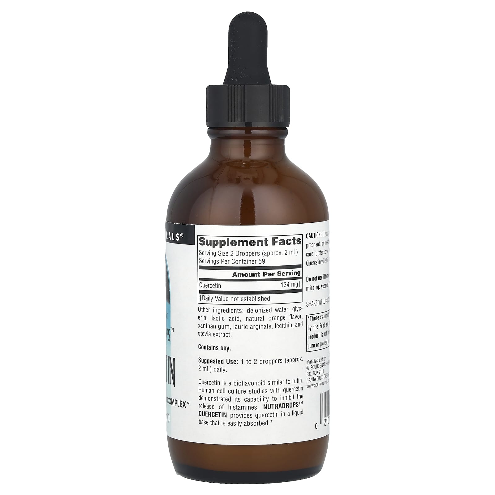 Source Naturals, NutraDrops™ Quercetin, 134 mg, 4 fl oz (118.28 ml) - Image 2