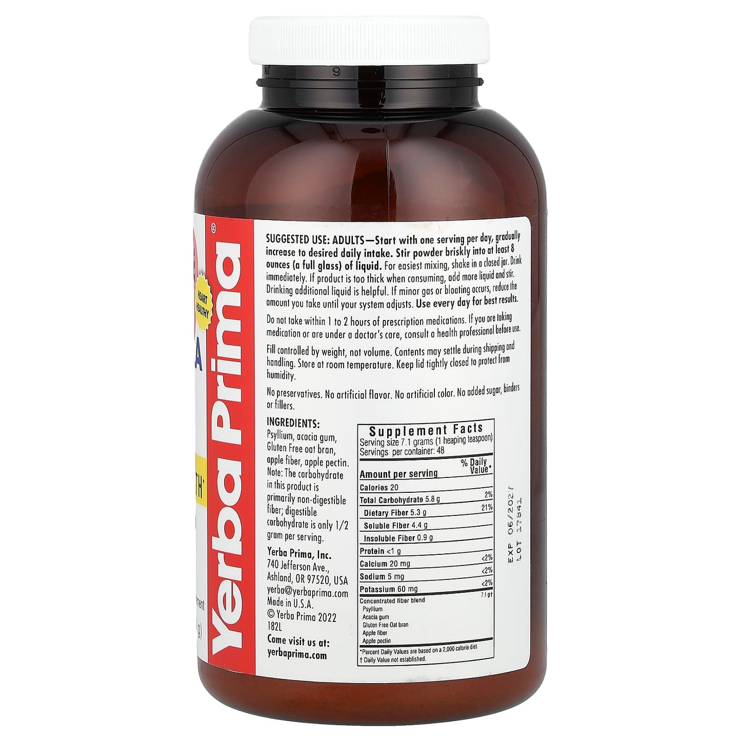 Yerba Prima, Soluble Fiber Formula, 12 oz (340 g) - Image 2