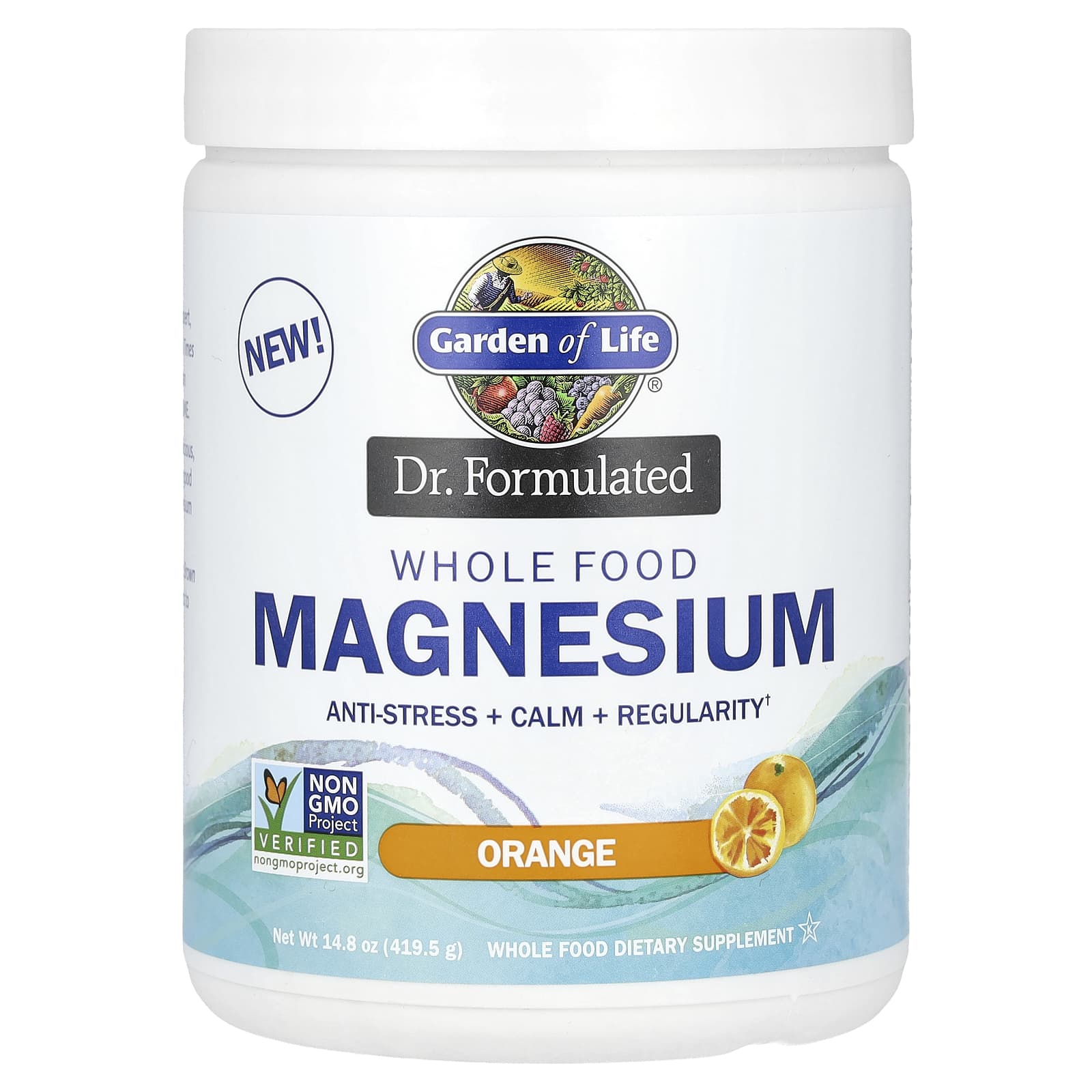 Whole Food Magnesium by Garden of Life: Stress Relief + Calm + Regularity - Image 1