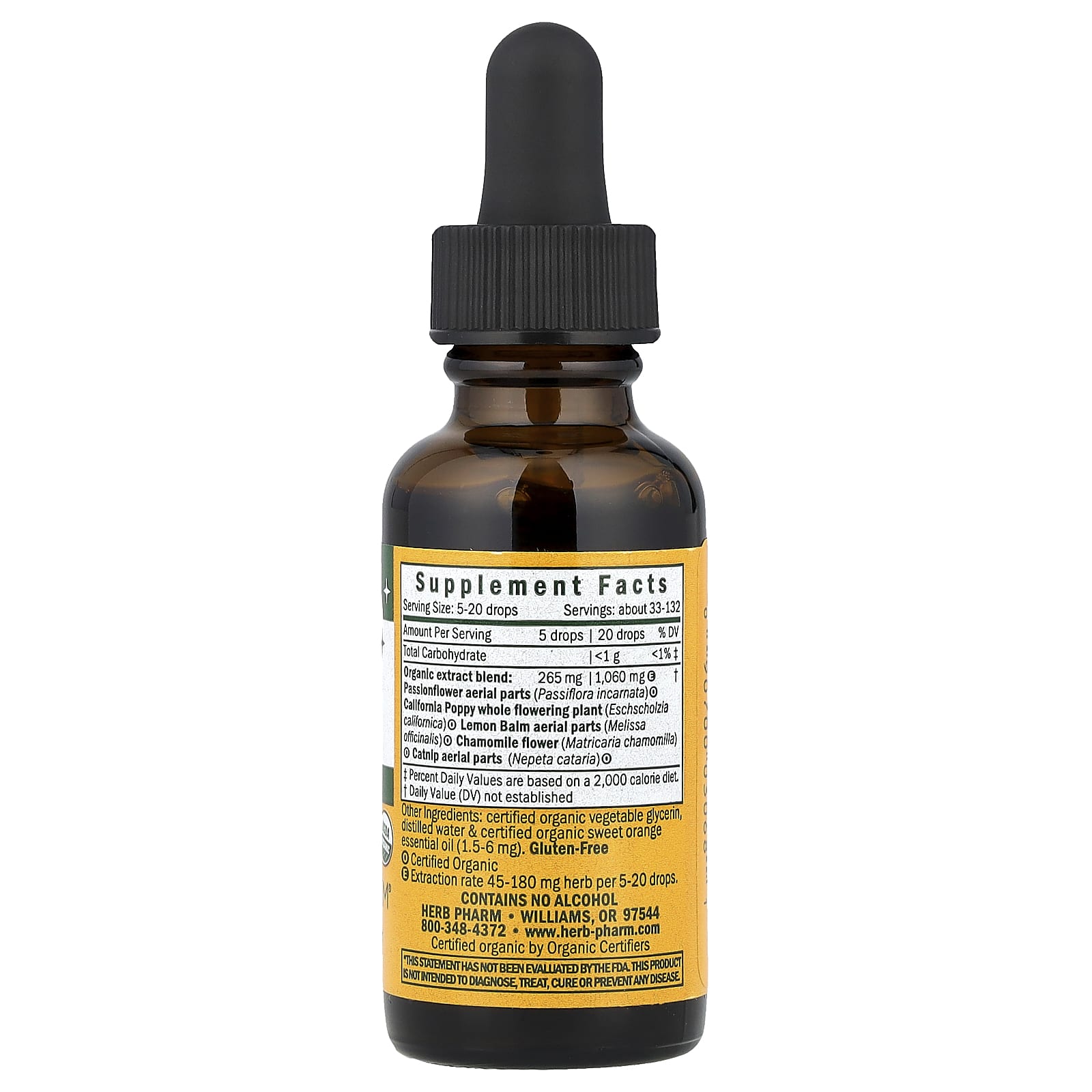 Herb Pharm Kids' Fast Asleep - USDA Organic, Non-Alcoholic, 1 fl oz - Image 2