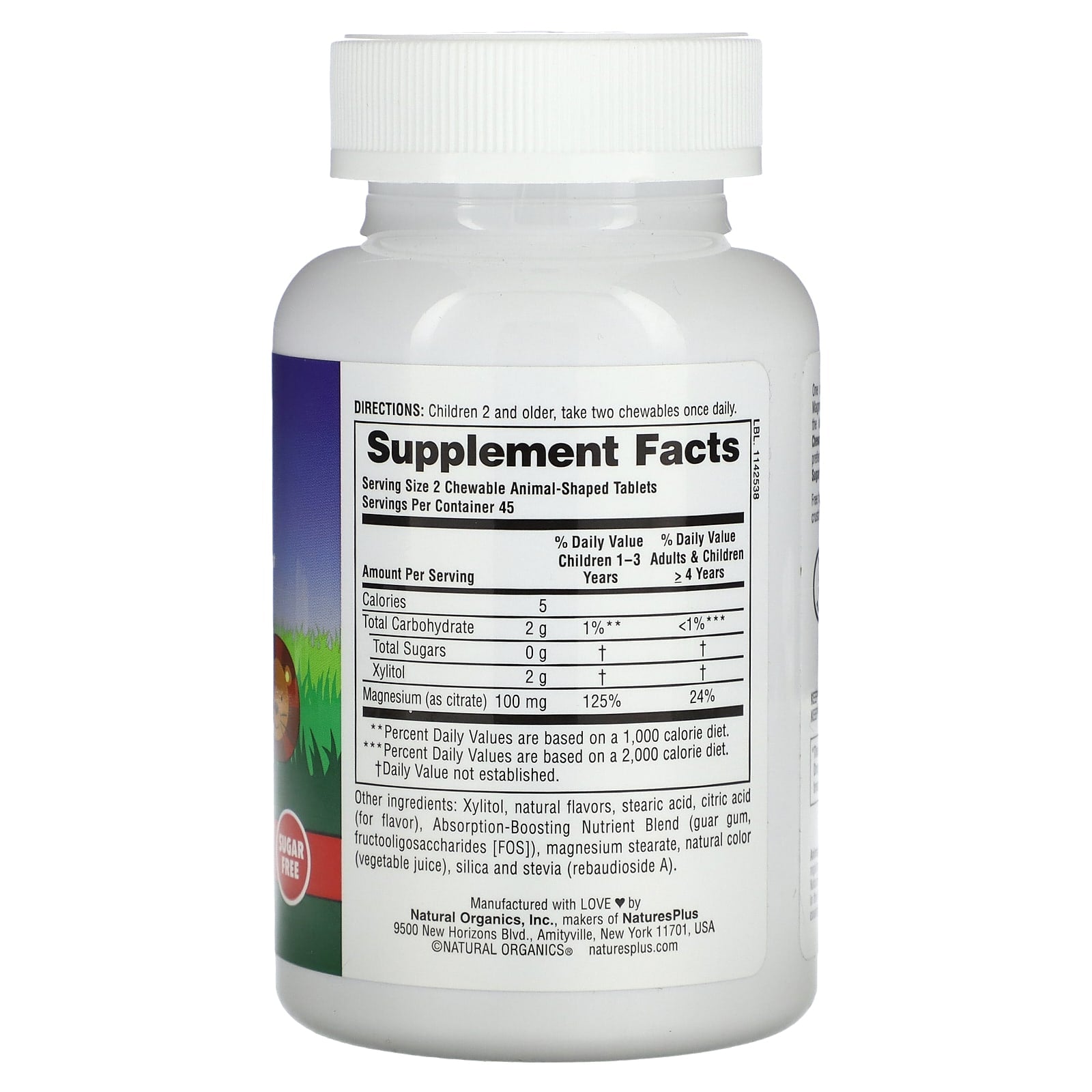NaturesPlus, MagKidz, Animal Parade, Children's Chewable Magnesium, Cherry, 90 Animal-Shaped Tablets (50 mg per Tablet) - Image 2