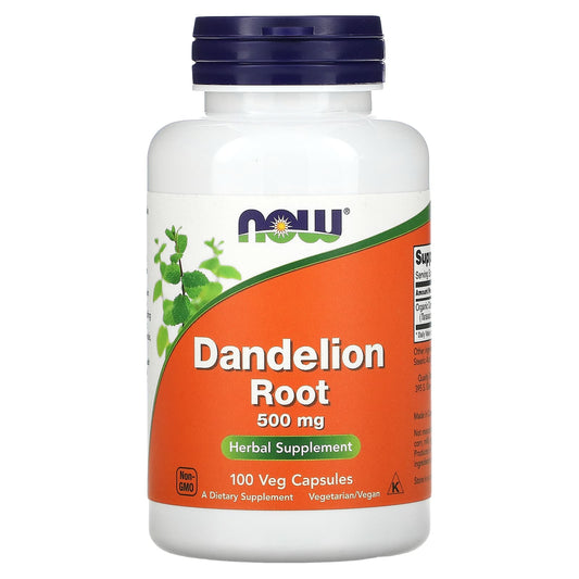 NOW Foods, Dandelion Root, 500 mg, 100 Veg Capsules - Image 1