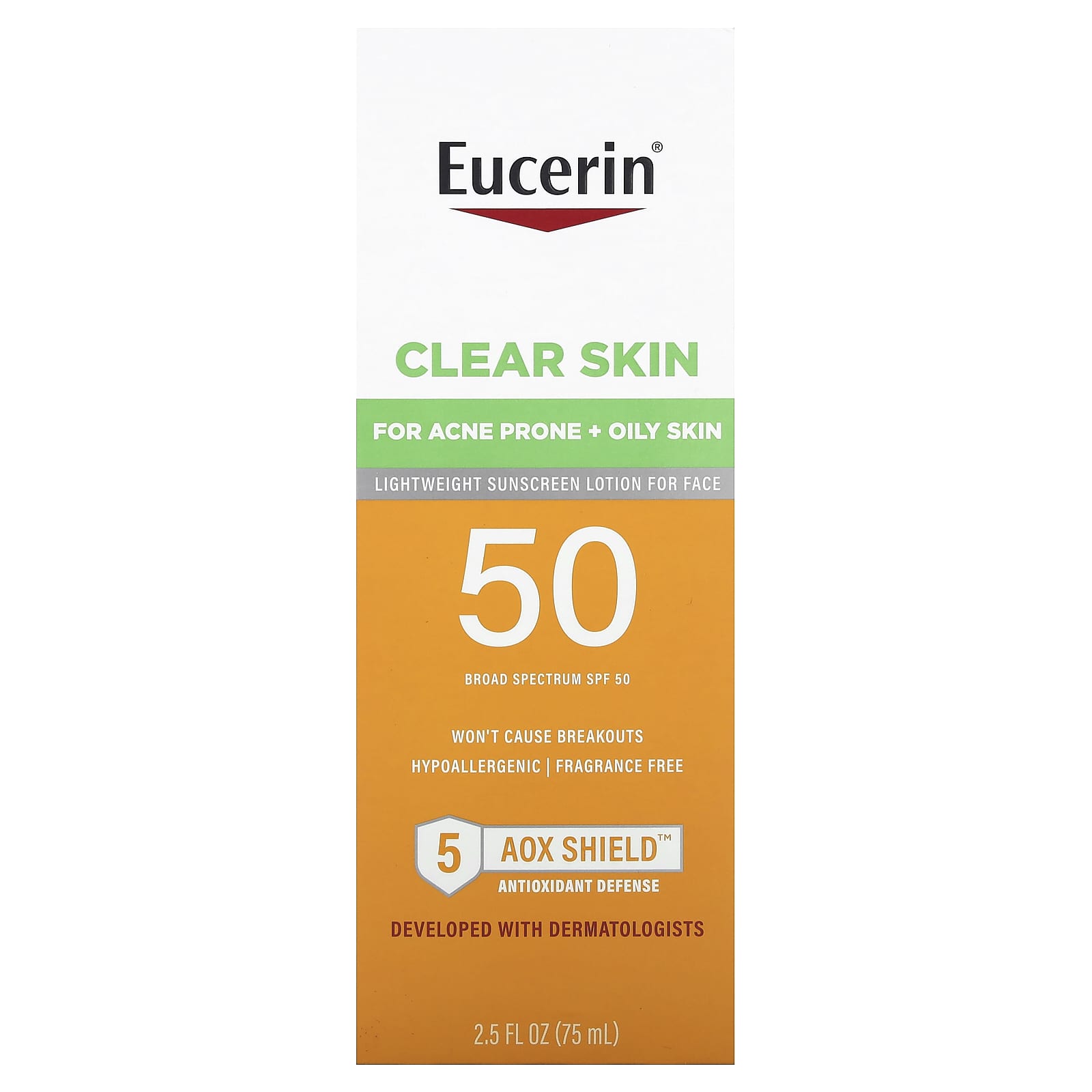 Eucerin Lightweight Sunscreen for Face, SPF 50, Fragrance Free, 2.5 fl oz - Image 2