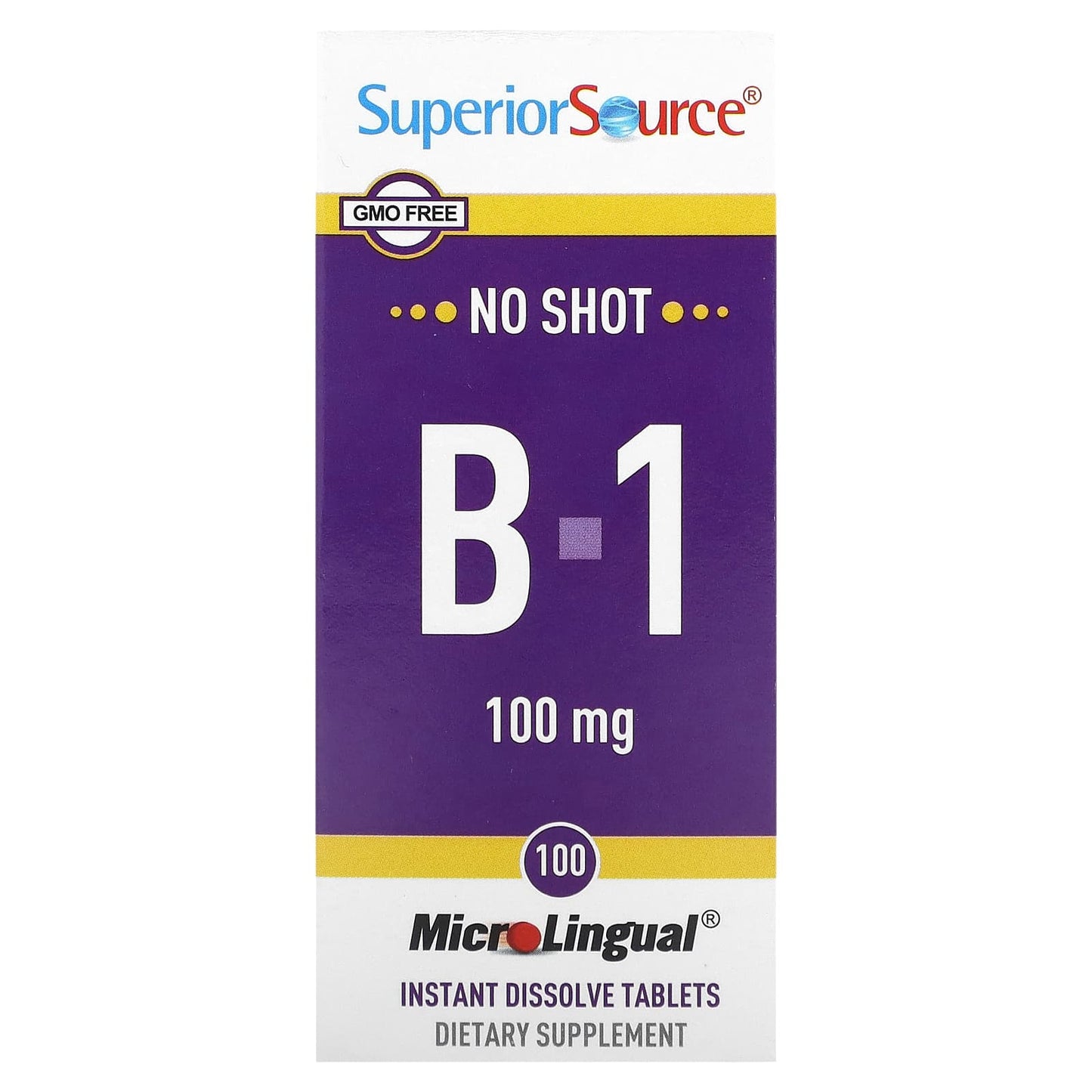 Superior Source, B-1, 100 mg, 100 Instant Dissolve Tablets - Image 1