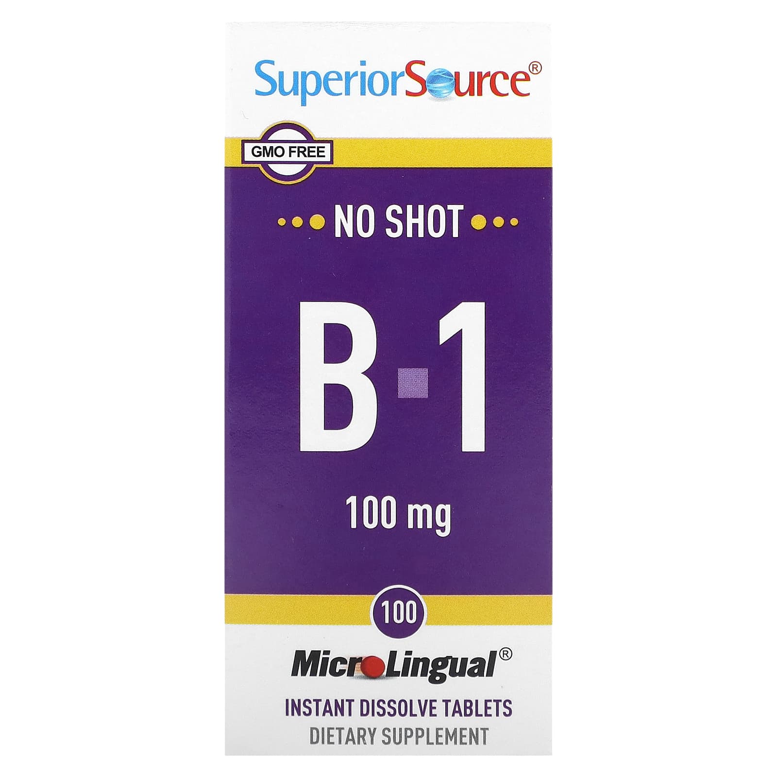 Superior Source, B-1, 100 mg, 100 Instant Dissolve Tablets - Image 1