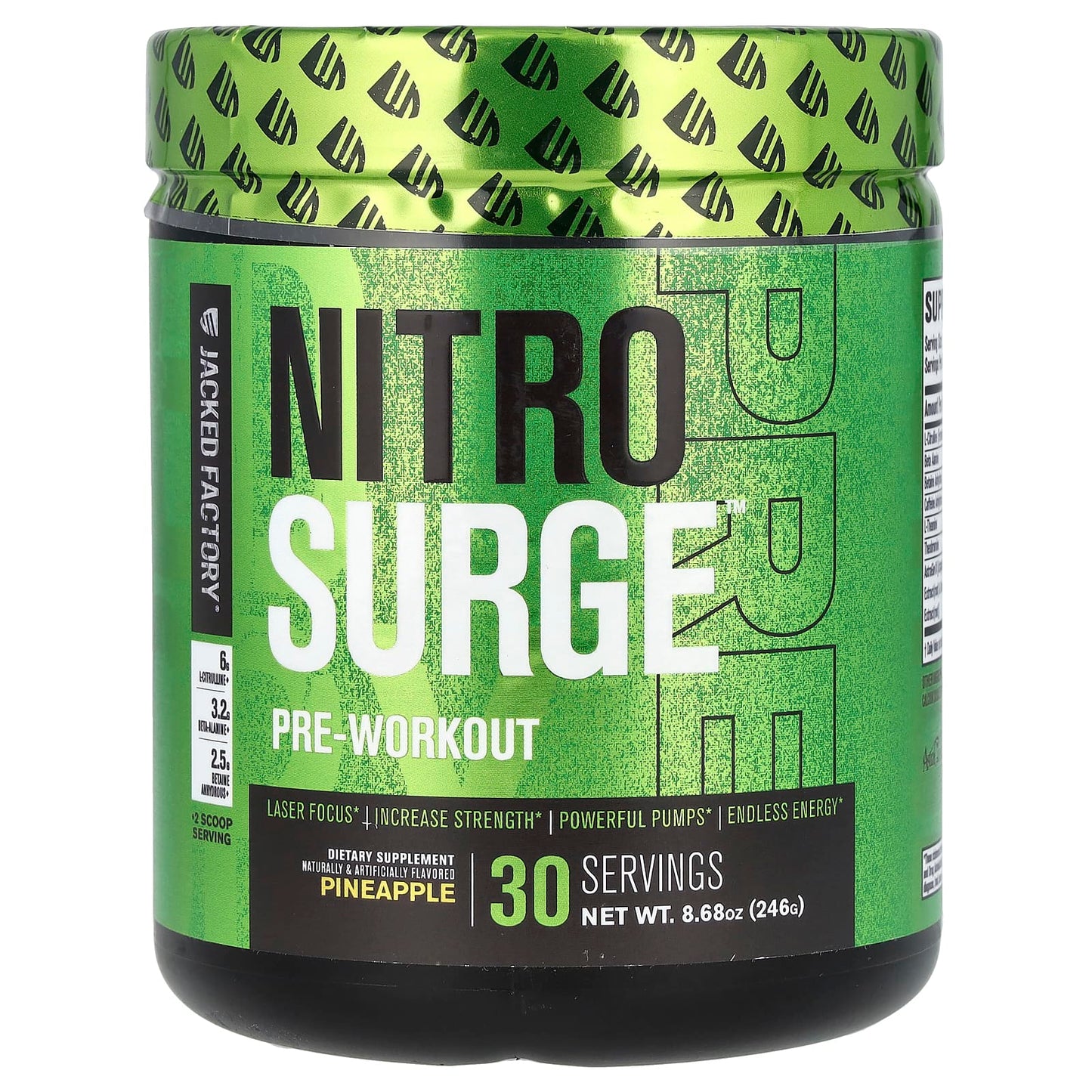 Jacked Factory Nitro Surge Pre-Workout, Pineapple Flavor, 8.68 oz - Image 1