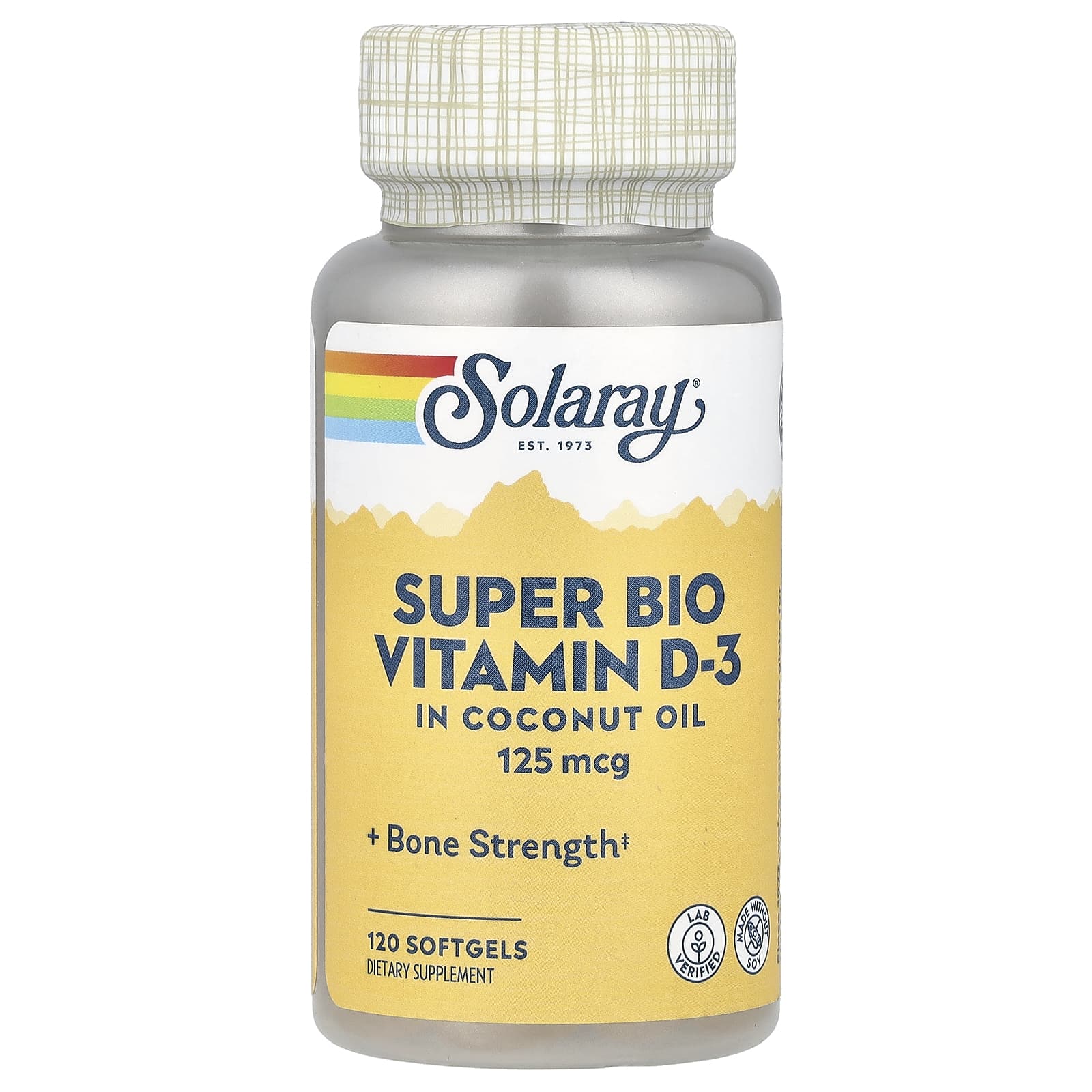 Solaray, Super Bio Vitamin D-3, 125 mcg, 120 Softgels - Image 1