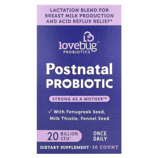 LoveBug Probiotics, Postnatal Probiotic, 20 Billion CFU, 30 Count - Image 1