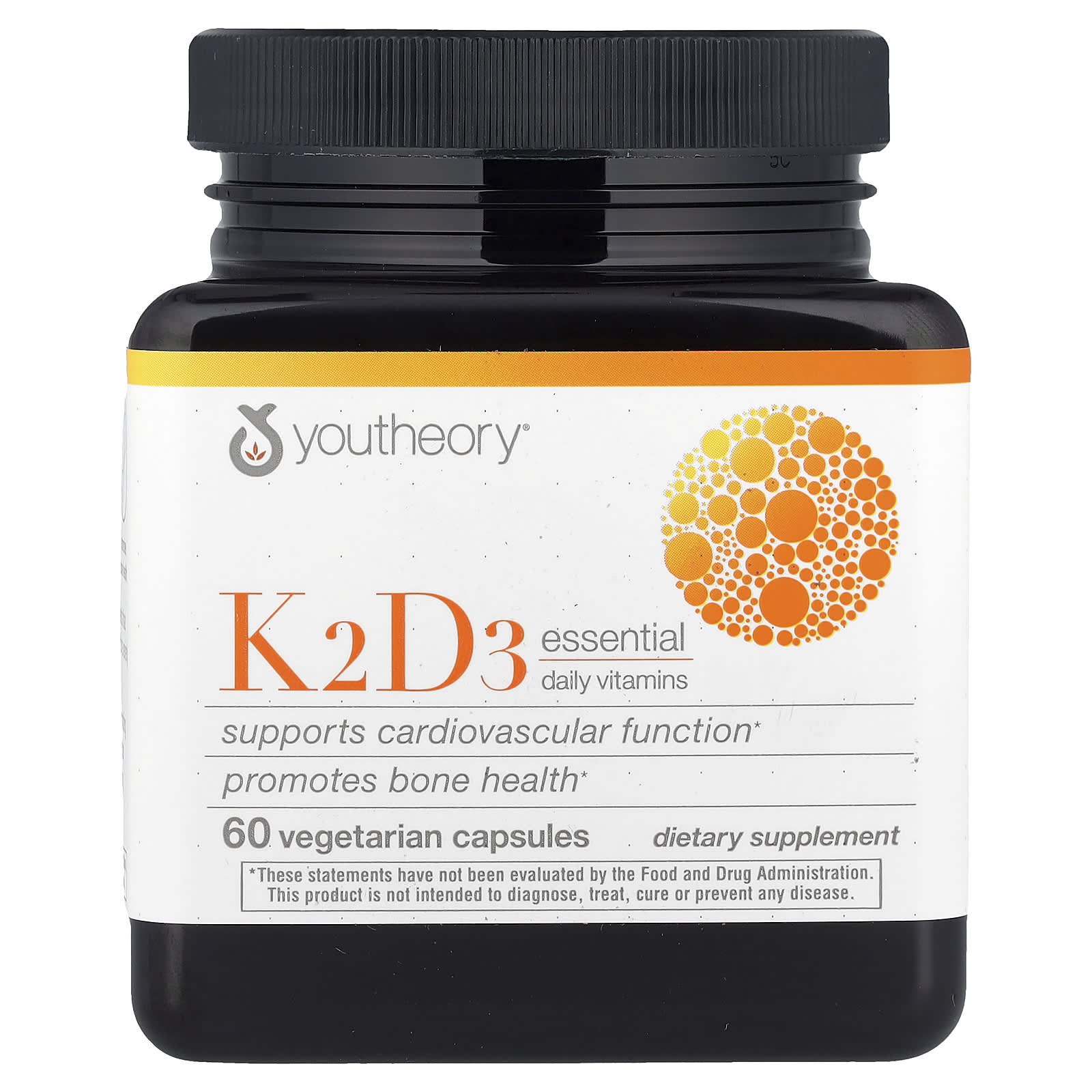 Youtheory, K2D3 Essential Daily Vitamins, 60 Vegetarian Capsules - Image 1