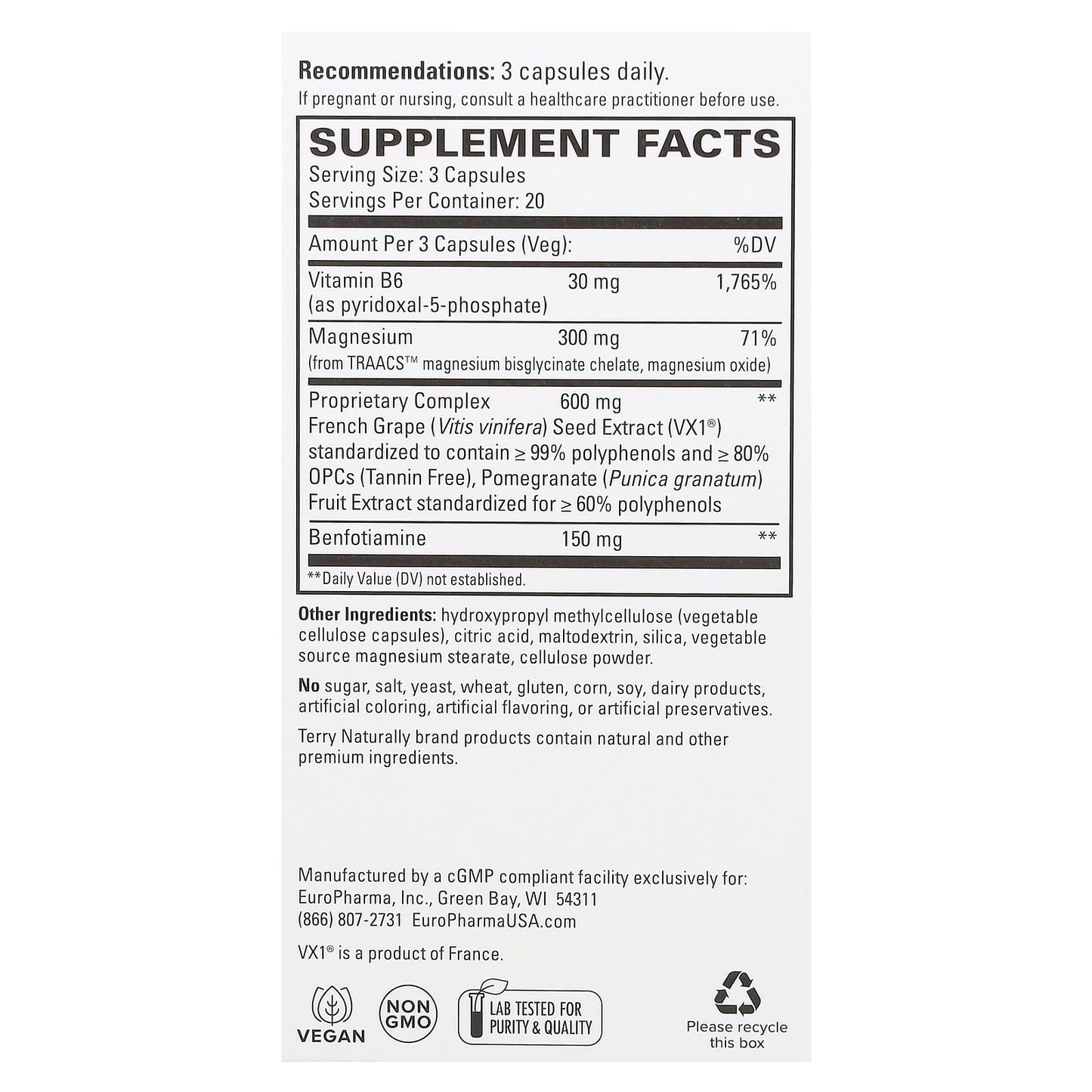 Terry Naturally, Clinical OPC, Heart, 60 Capsules - Image 2