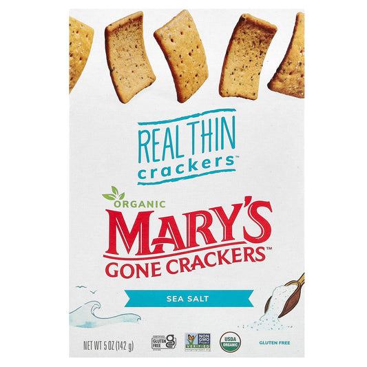 Mary's Gone Crackers, Organic Real Thin Crackers, Sea Salt, 5 oz (142 g) - Image 1