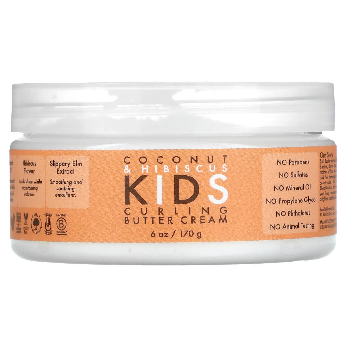 SheaMoisture, Kids Curling Butter Cream, Coconut & Hibiscus, 6 oz (170 g) - Image 1