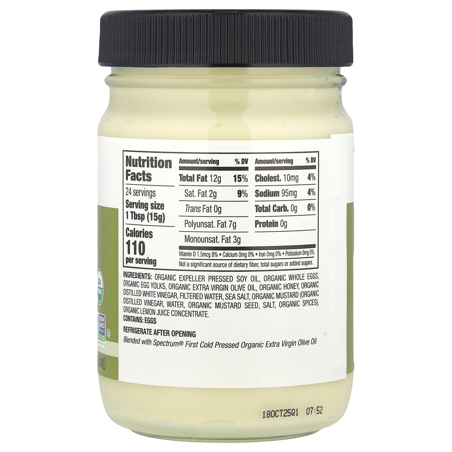 Spectrum Culinary, Organic Mayonnaise Blended With Extra Virgin Olive Oil, 12 fl oz (354 ml) - Image 2