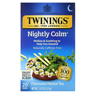 Relax with Twinings Nightly Calm Herbal Tea, Caffeine Free - 20 Tea Bags