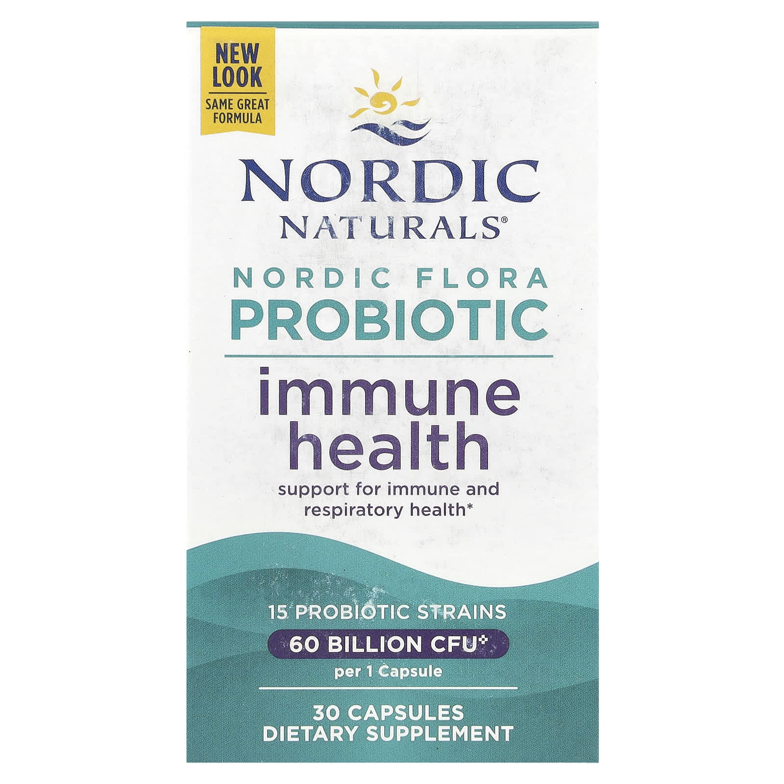 Nordic Naturals, Nordic Flora Probiotic, Immune Health, 60 Billion CFU, 30 Capsules - Image 1