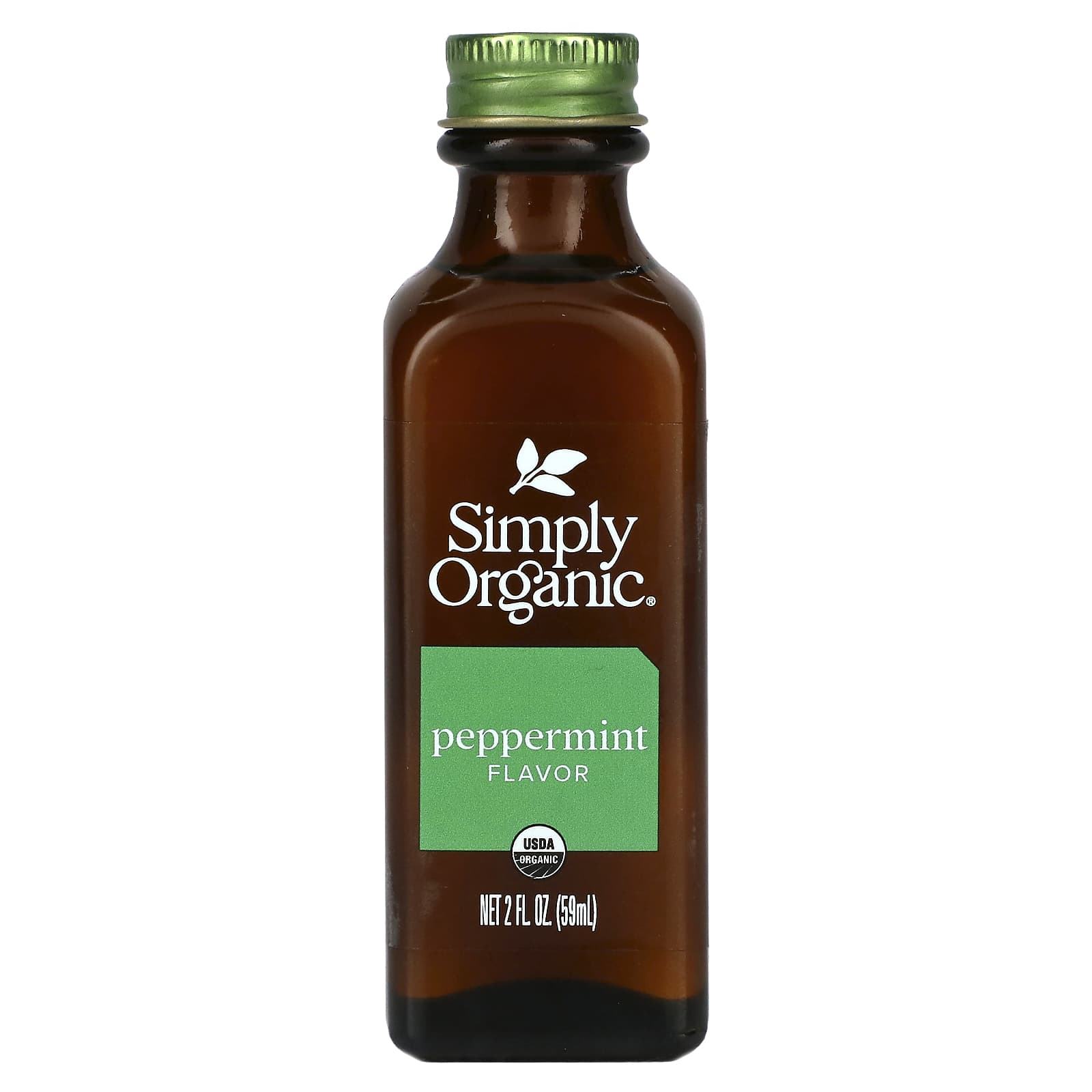 Simply Organic, Peppermint Flavor, 2 fl oz (59 ml) - Image 1