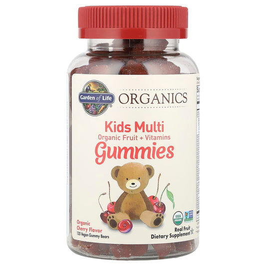 Garden of Life Kids Multi Gummies, USDA Organic, Vegan Cherry - Image 1