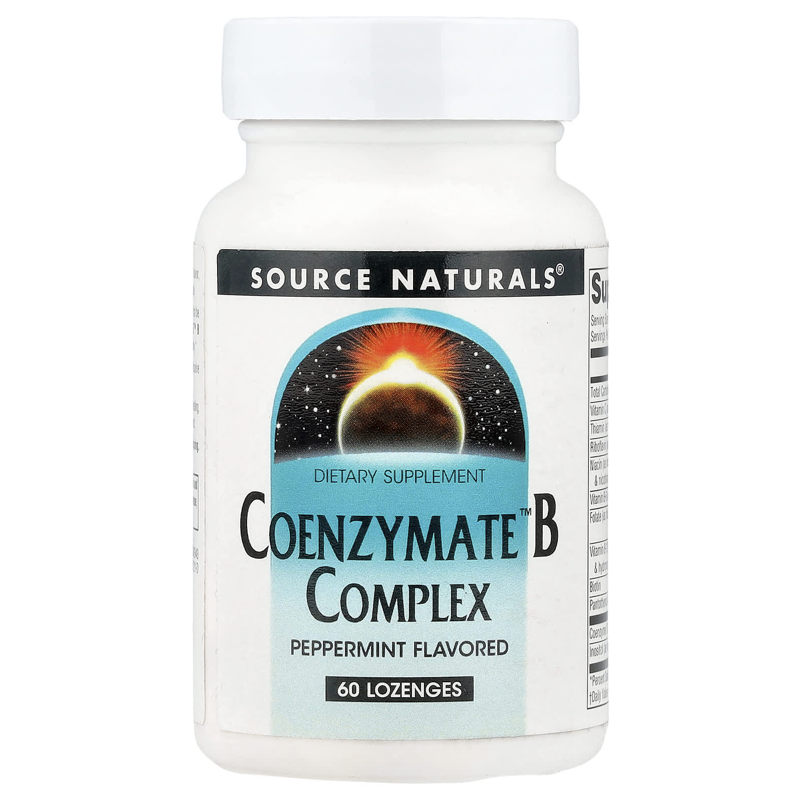Source Naturals, Coenzymate™ B Complex, Peppermint, 60 Lozenges - Image 1