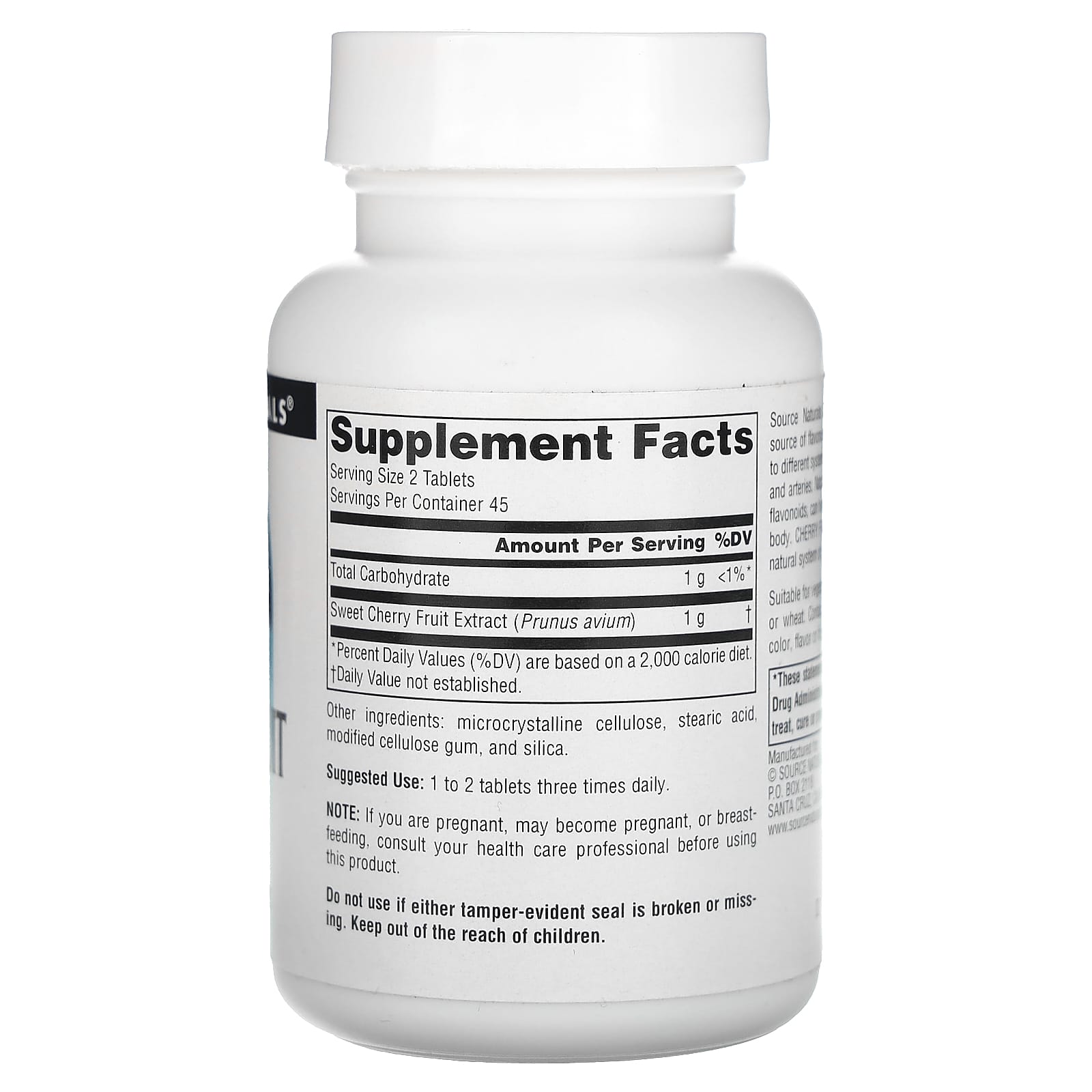 Source Naturals, Cherry Fruit Extract, 500 mg, 90 Tablets - Image 2