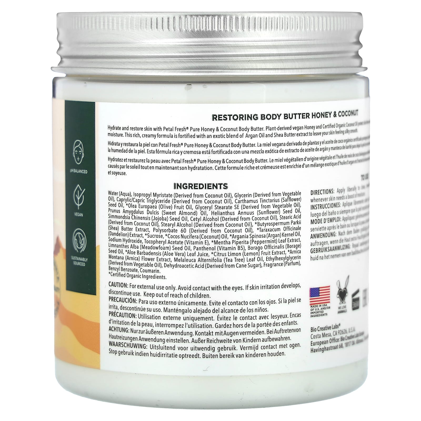 Petal Fresh, Pure, Restoring Body Butter, Honey & Coconut, 8 oz (237 ml) - Image 2
