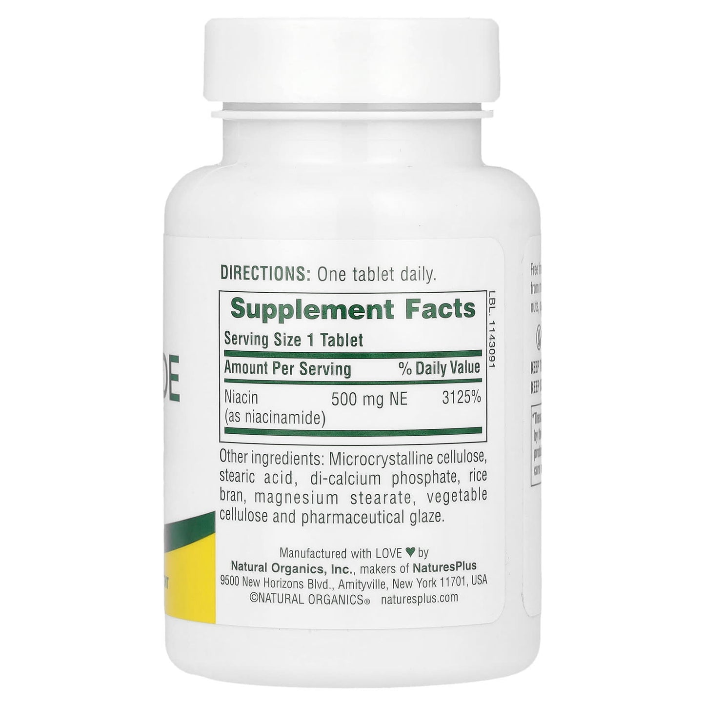 NaturesPlus, Niacinamide, 500 mg, 90 Tablets - Image 2