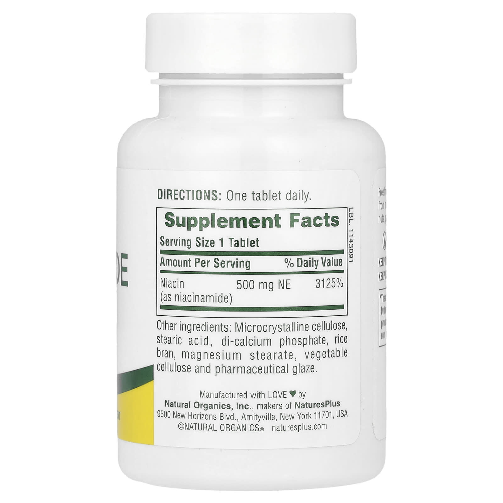 NaturesPlus, Niacinamide, 500 mg, 90 Tablets - Image 2