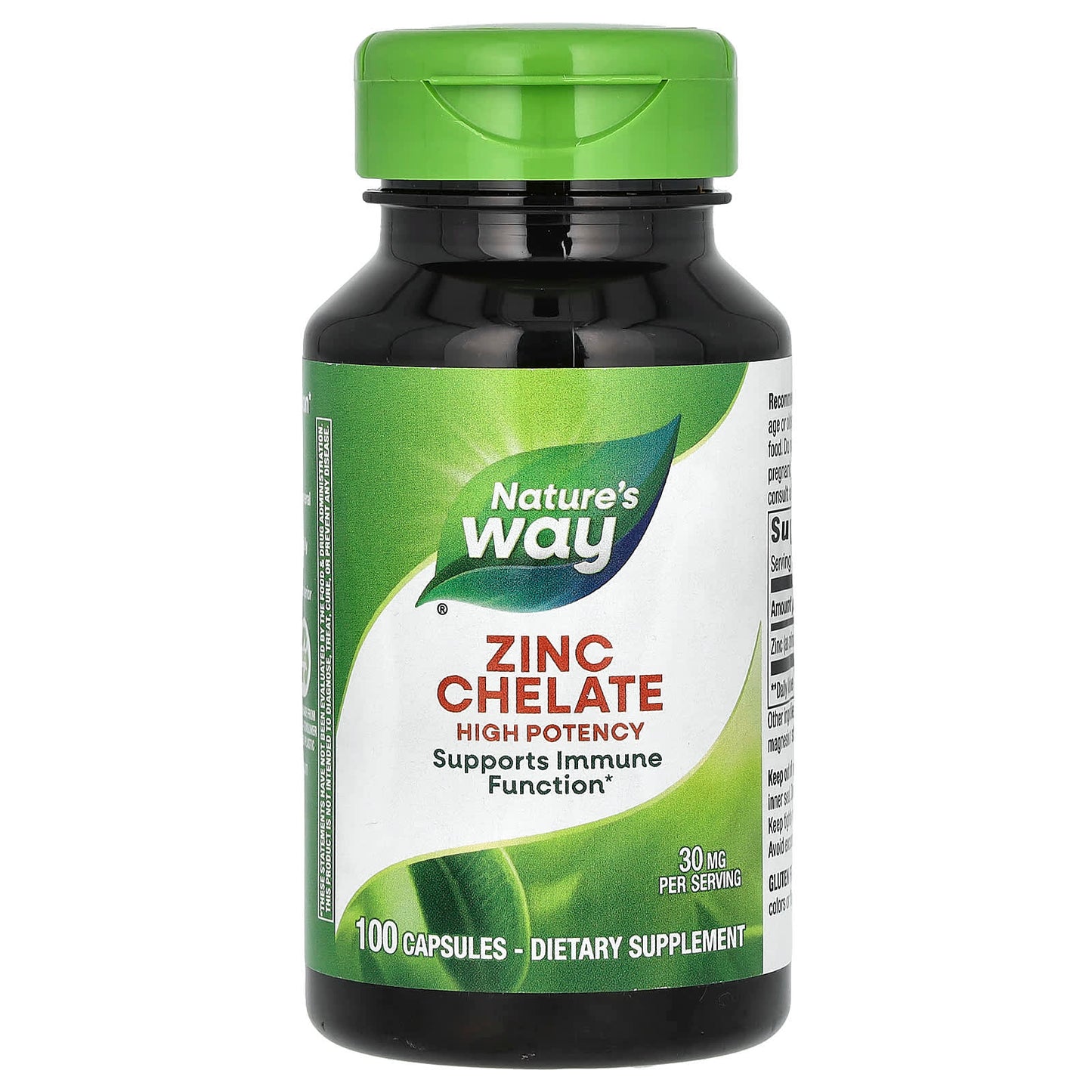 Nature's Way, Zinc Chelate, 30 mg, 100 Capsules - Image 1