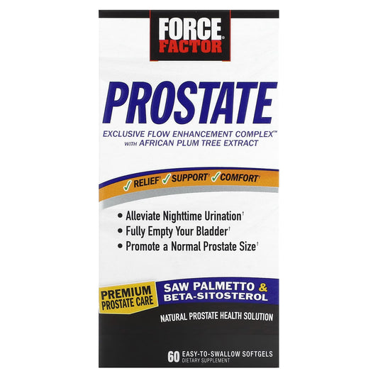 Force Factor Prostate Health Support - 60 Easy-To-Swallow Softgels - Image 1