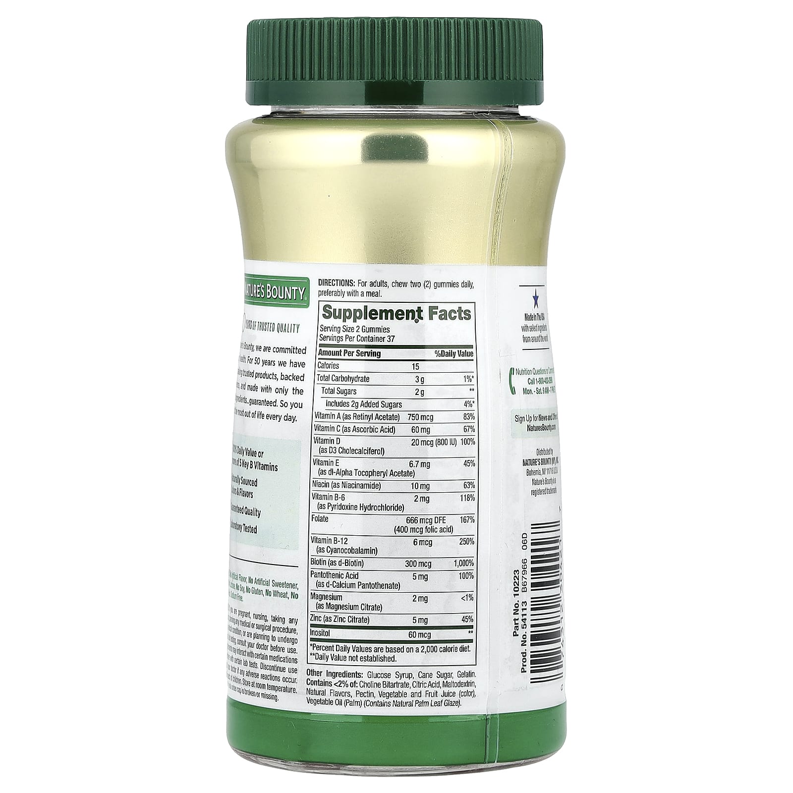 Nature's Bounty, Adult Multivitamin Gummies, Orange, Cherry & Grape, 75 Gummies - Image 2