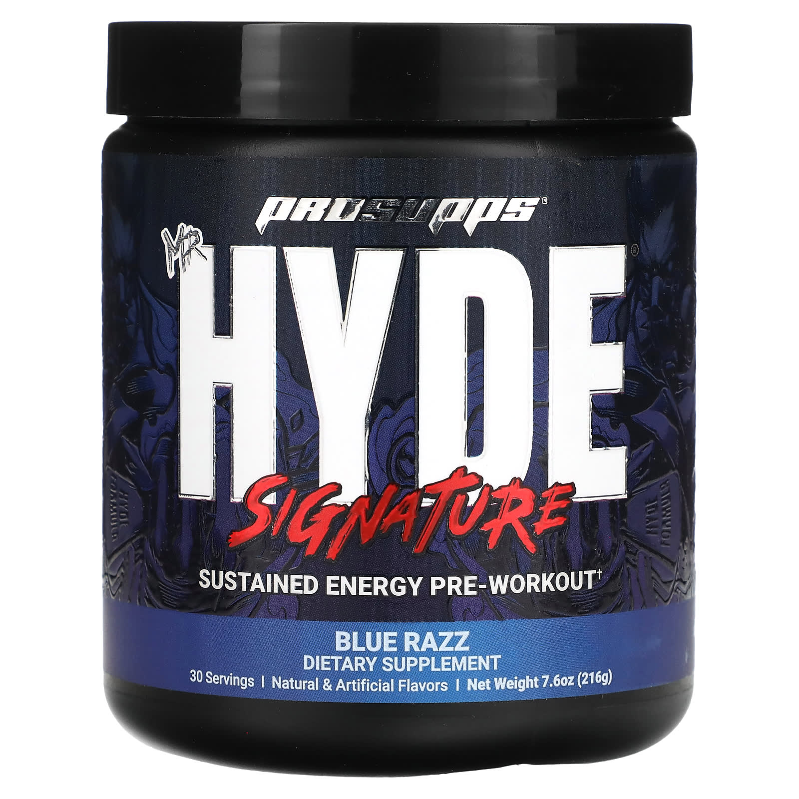 ProSupps, Mr. Hyde, Signature Sustained Energy Pre-Workout, Blue Razz, 7.6 oz (216 g) - Image 1