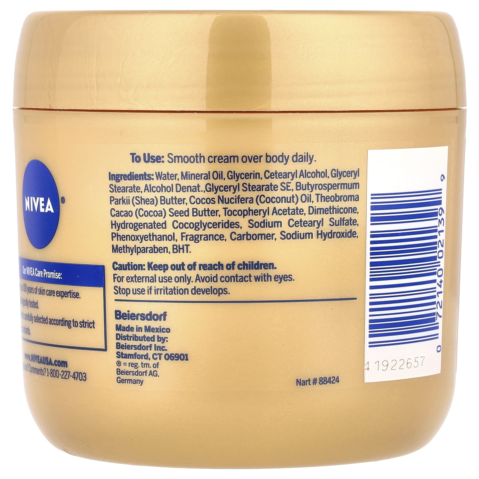 Nivea, Body Cream, Cocoa Butter, 16 oz (454 g) - Image 2