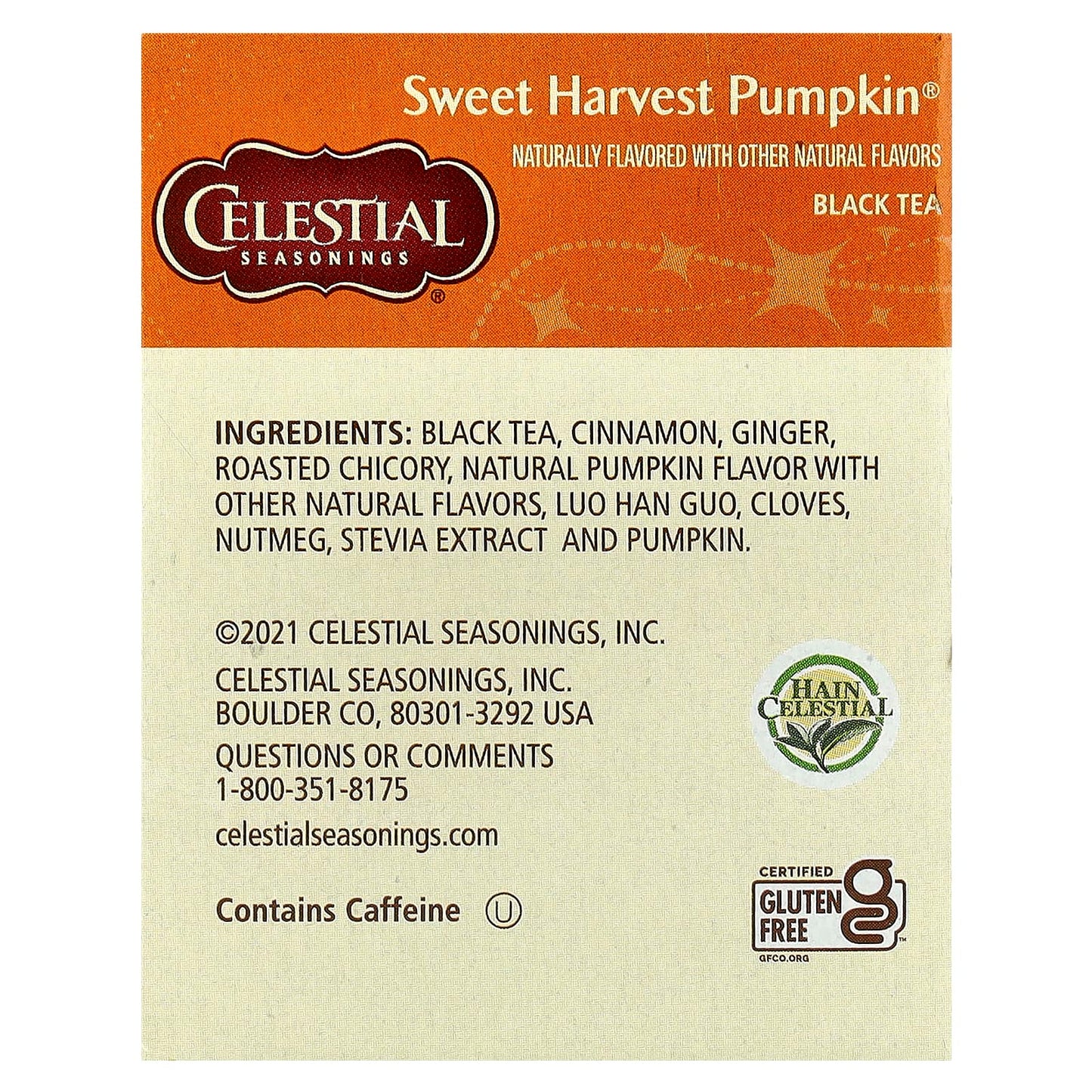 Celestial Seasonings Sweet Harvest Pumpkin Black Tea - 18 Tea Bags - Image 2