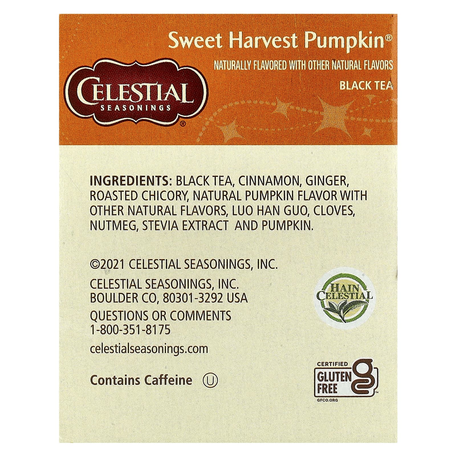 Celestial Seasonings Sweet Harvest Pumpkin Black Tea - 18 Tea Bags - Image 2