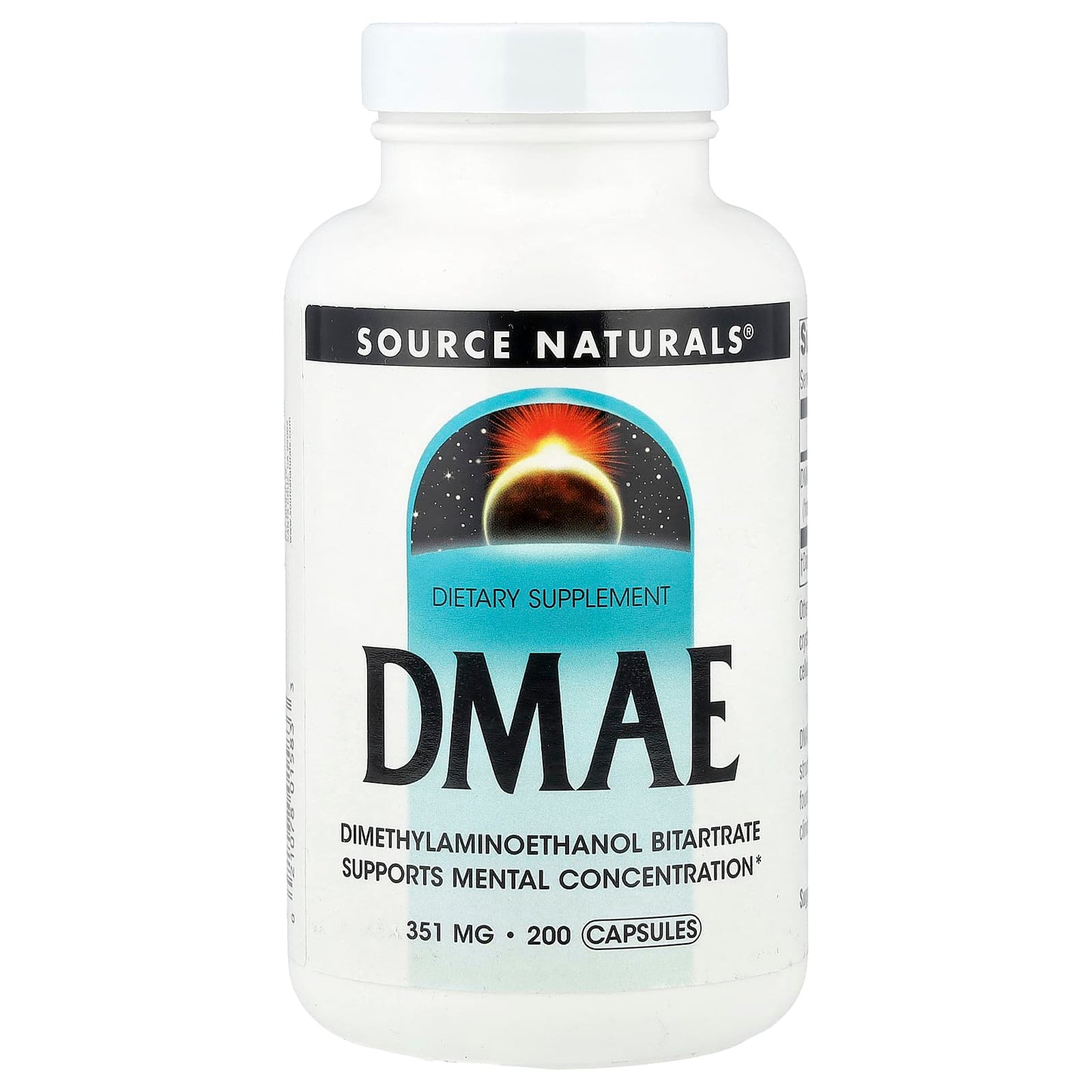 Source Naturals, DMAE, 351 mg, 200 Capsules - Image 1
