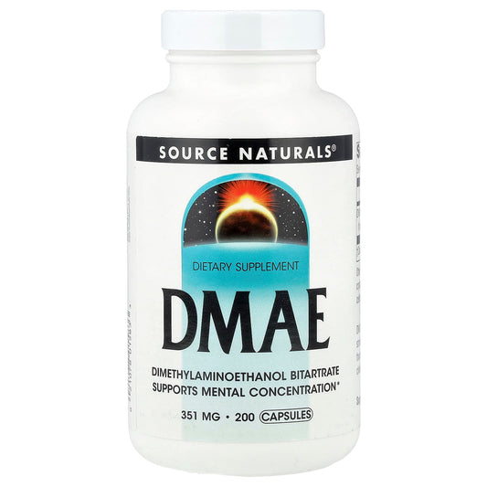 Source Naturals, DMAE, 351 mg, 200 Capsules - Image 1