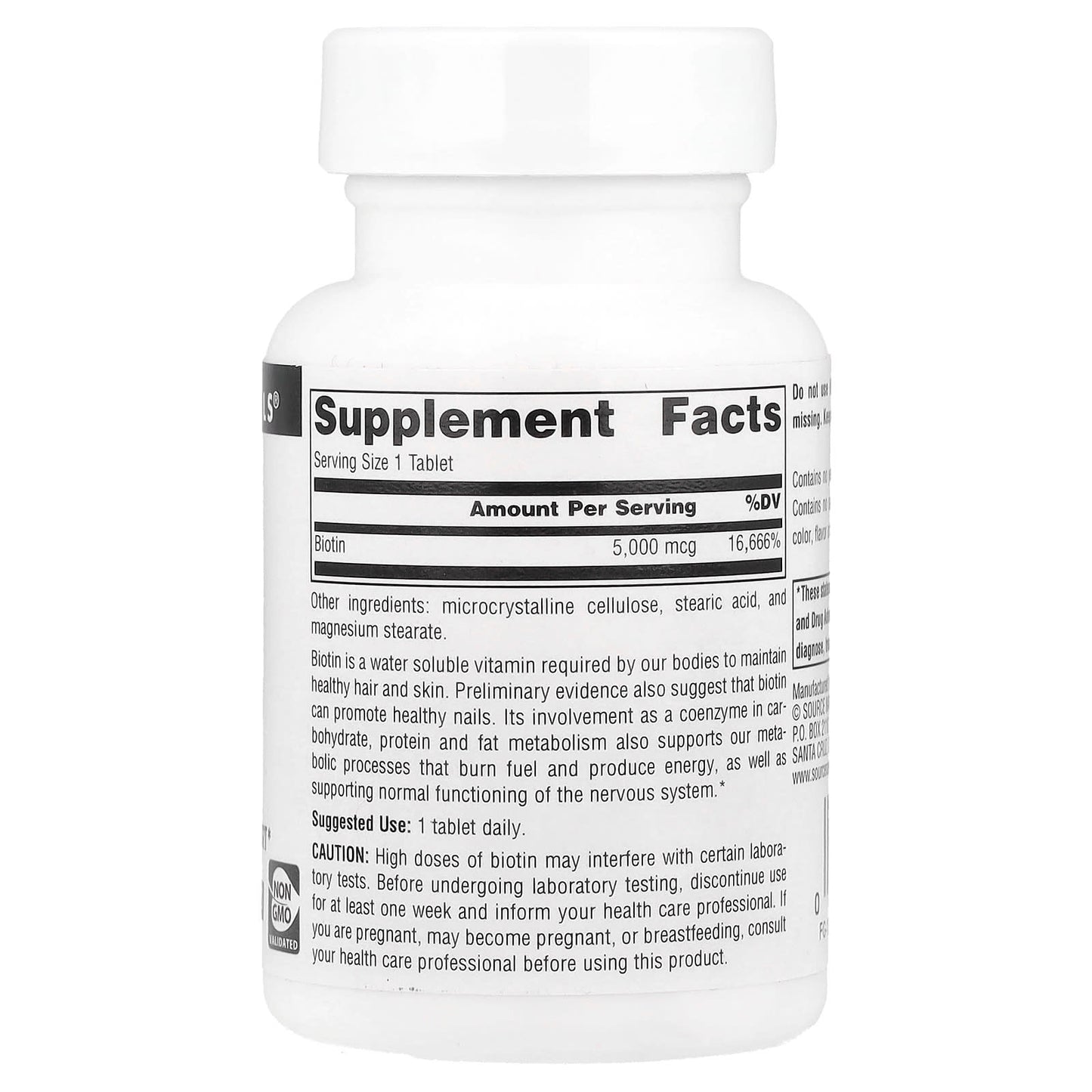 Source Naturals, Biotin, 5,000 mcg, 120 Tablets - Image 2