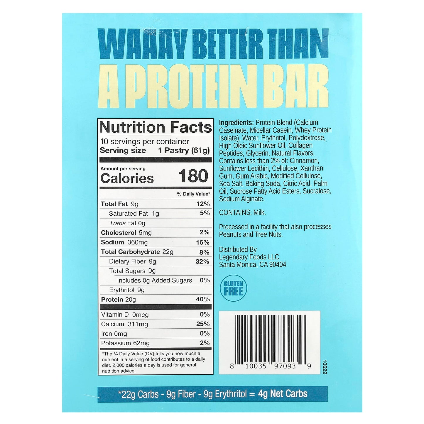 Legendary Foods, Protein Pastry, Brown Sugar Cinnamon, 10 Pack, 2.2 oz (61 g) Each - Image 2