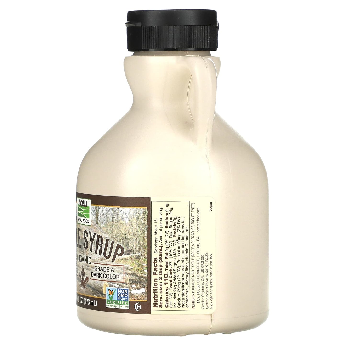 NOW Foods, Real Food, Organic Maple Syrup, Grade A, Dark Color, 16 fl oz (473 ml) - Image 2