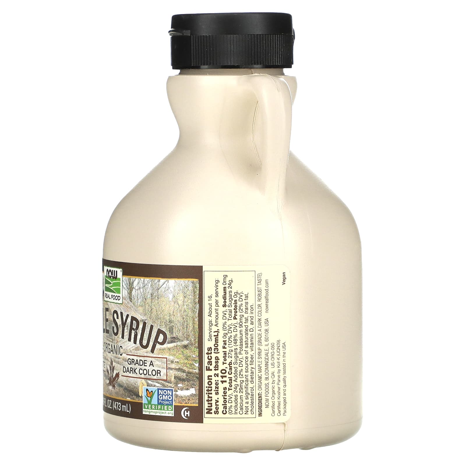 NOW Foods, Real Food, Organic Maple Syrup, Grade A, Dark Color, 16 fl oz (473 ml) - Image 2
