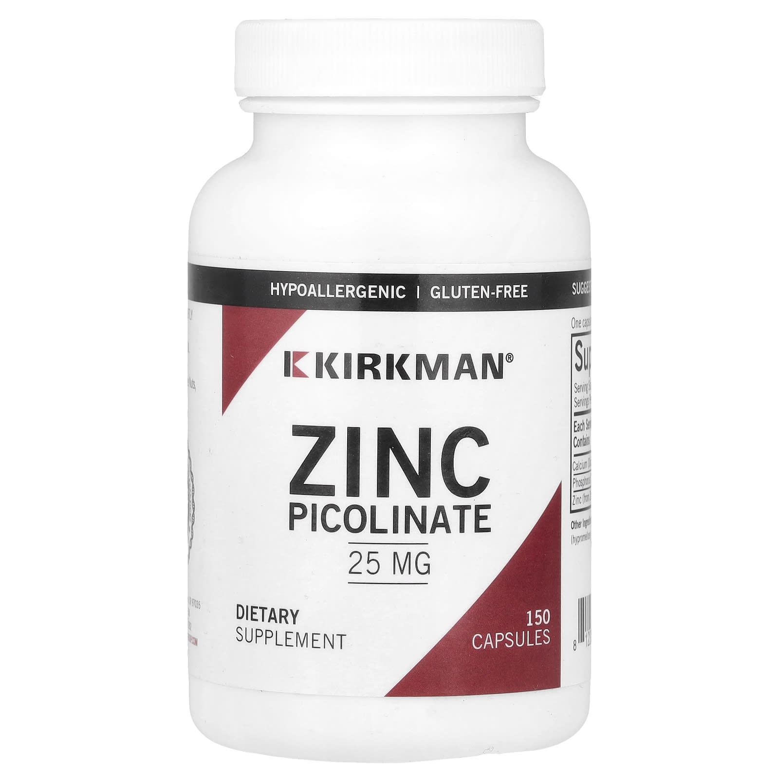 Kirkman Labs, Zinc Picolinate, 25 mg, 150 Capsules - Image 1