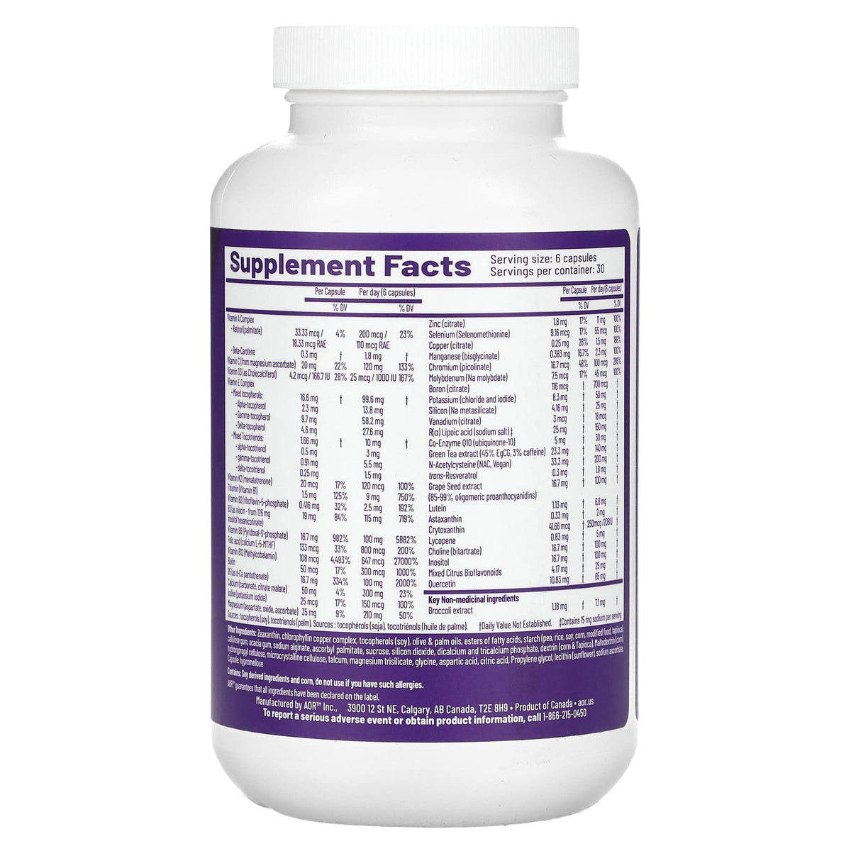 Ortho Core Advanced Multivitamin & Mineral Supplement by AOR - 180 Capsules - Image 2