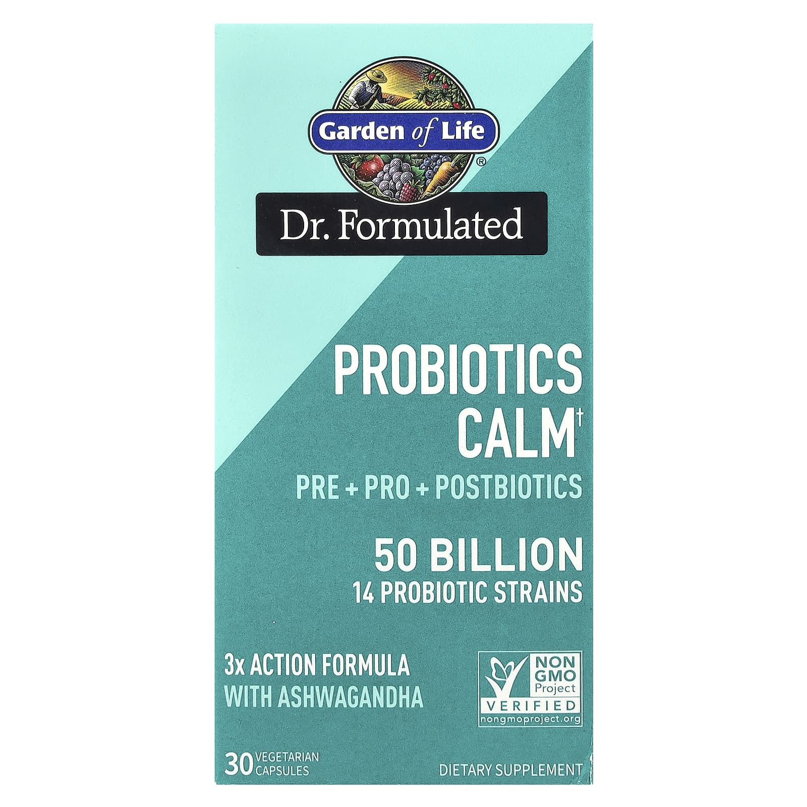 Garden of Life Probiotics Calm 50B 30 Capsules for Immune Digestive & Mood Support - Image 1