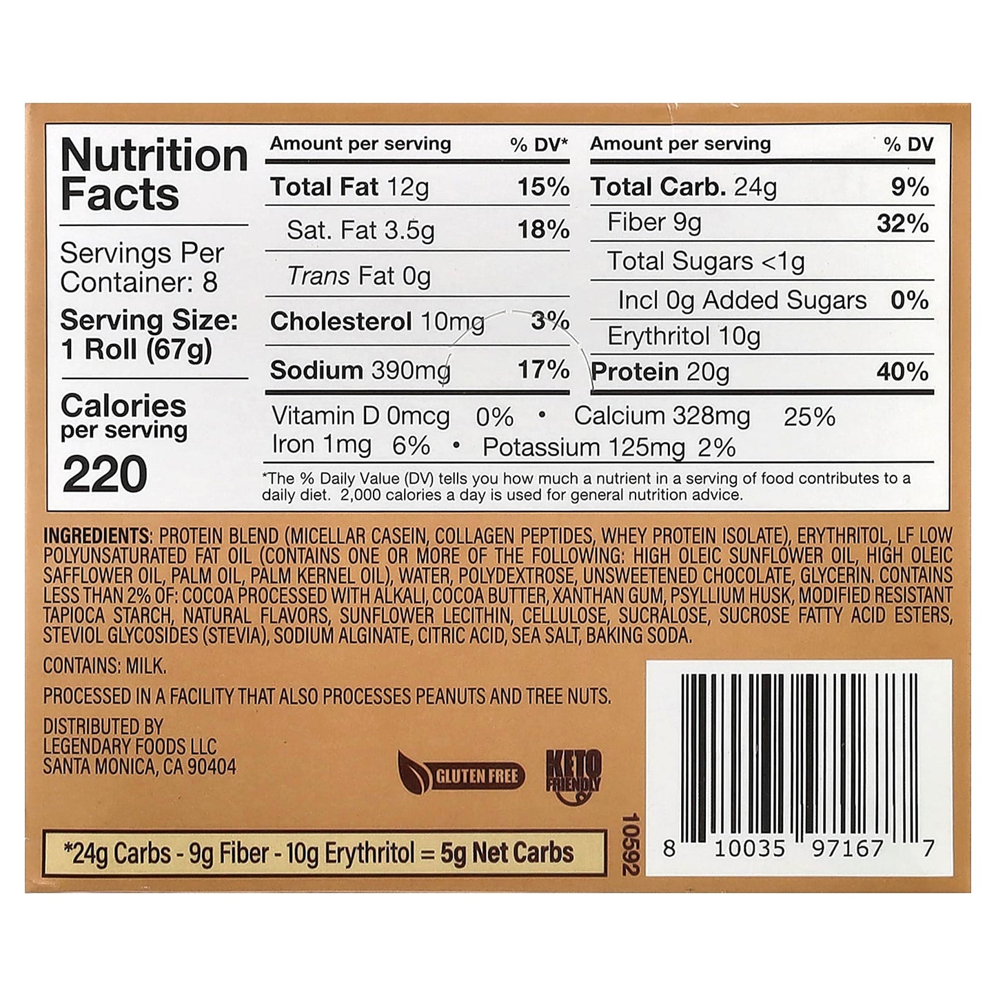 Legendary Foods, Protein Sweet Roll, Chocolate, 8 Pack, 2.4 oz (67 g) Each - Image 2