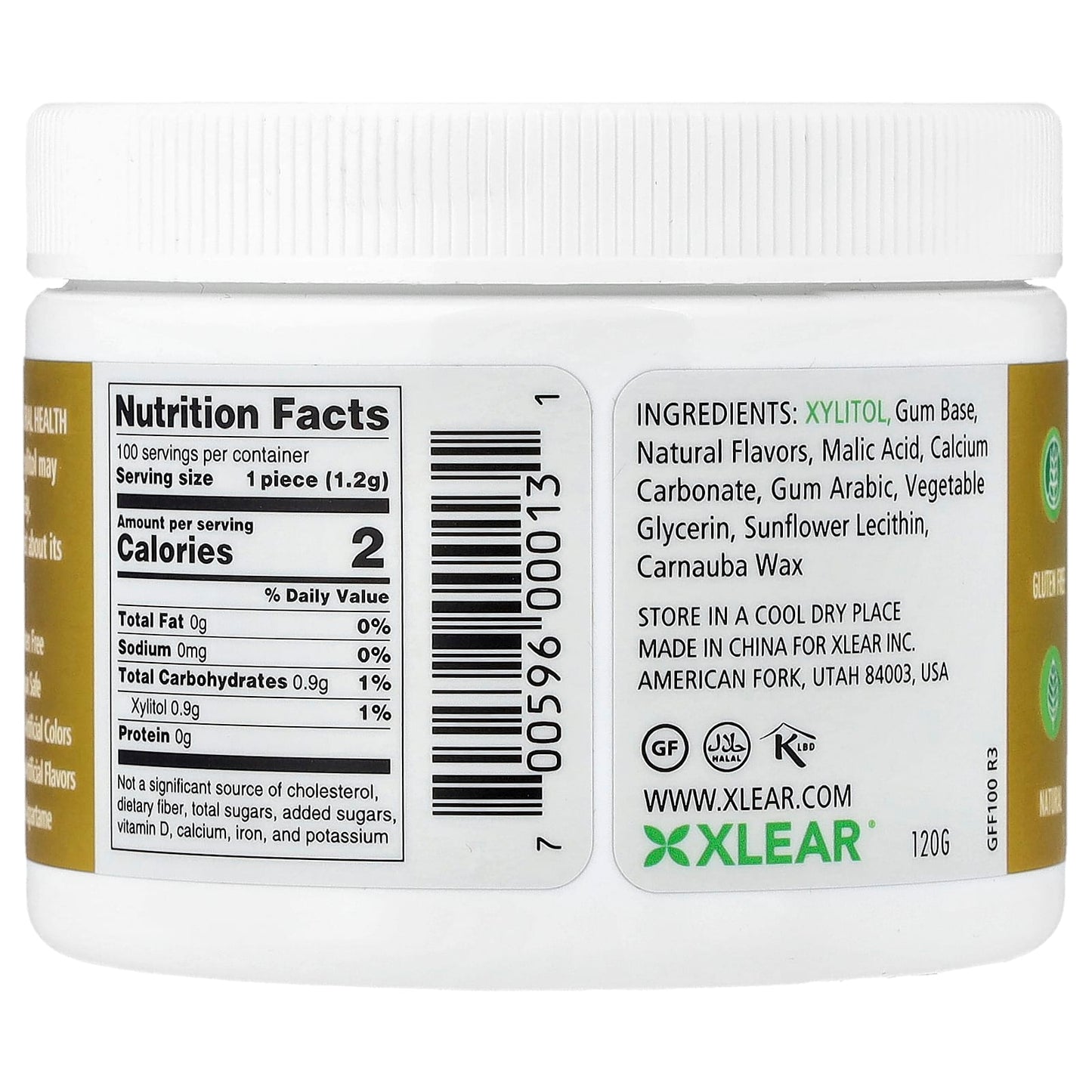 Xlear, Spry®, Sugar-Free Chewing Gum, Natural Fruit, 100 Pieces - Image 2