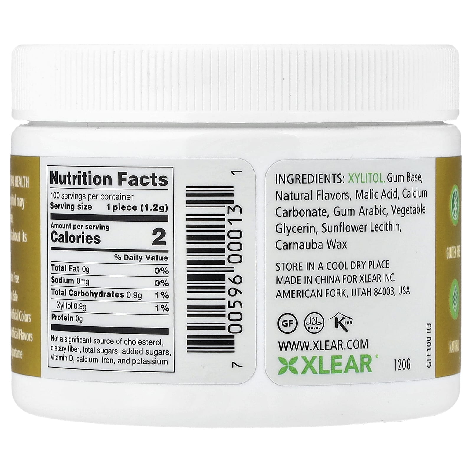 Xlear, Spry®, Sugar-Free Chewing Gum, Natural Fruit, 100 Pieces - Image 2