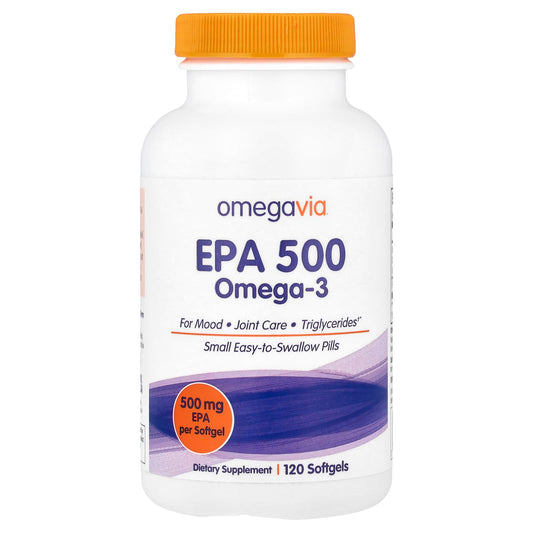 OmegaVia, EPA 500, Omega-3, 500 mg, 120 Softgels - Image 1