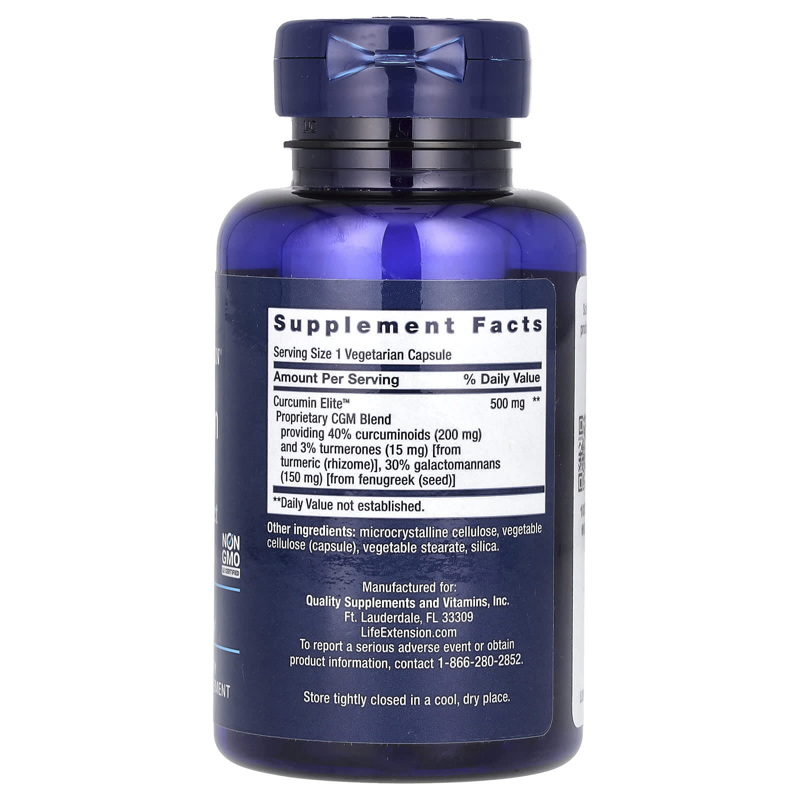 Life Extension, Curcumin Elite, Turmeric Extract, 60 Vegetarian Capsules - Image 2