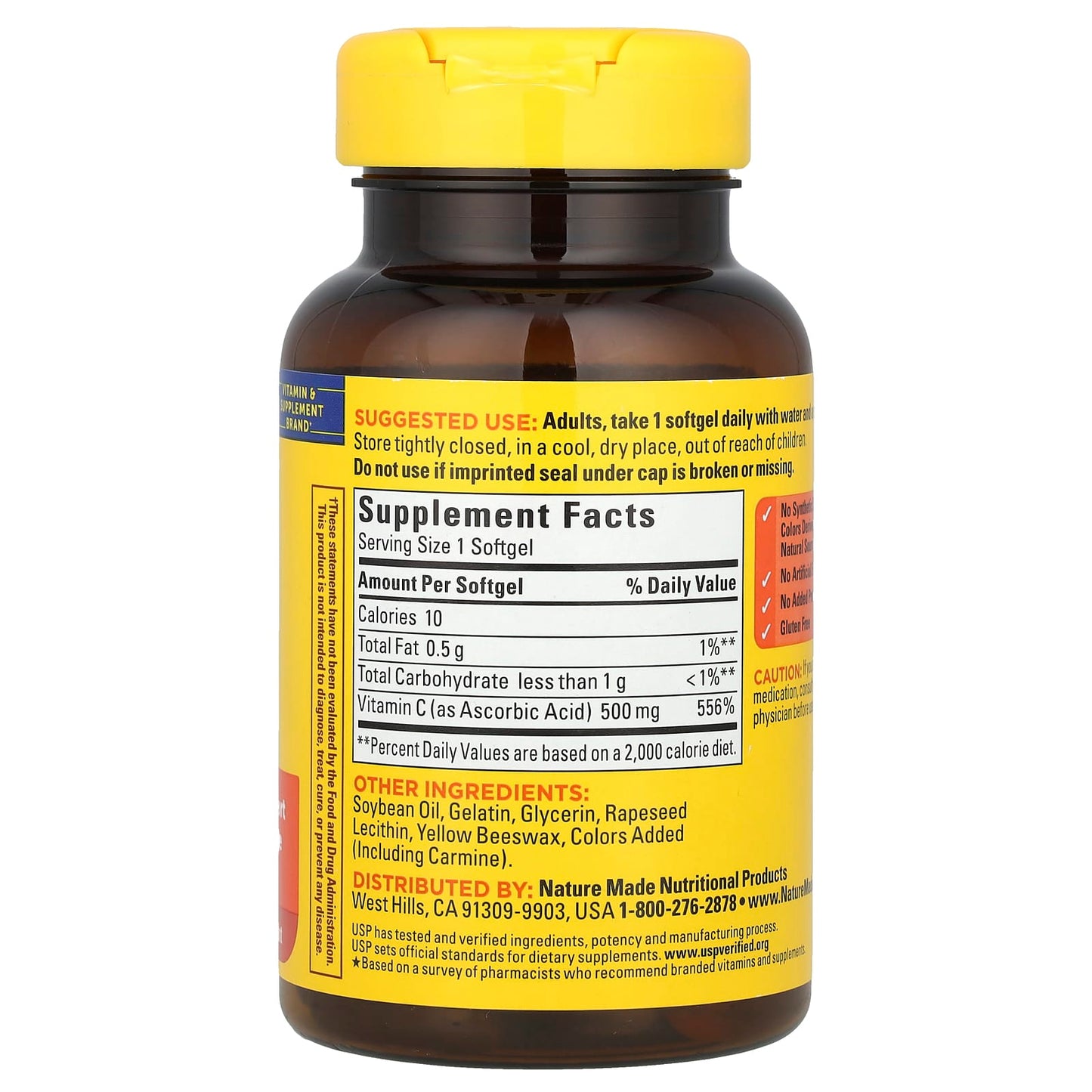 Nature Made, Vitamin C, 500 mg, 60 Softgels - Image 2