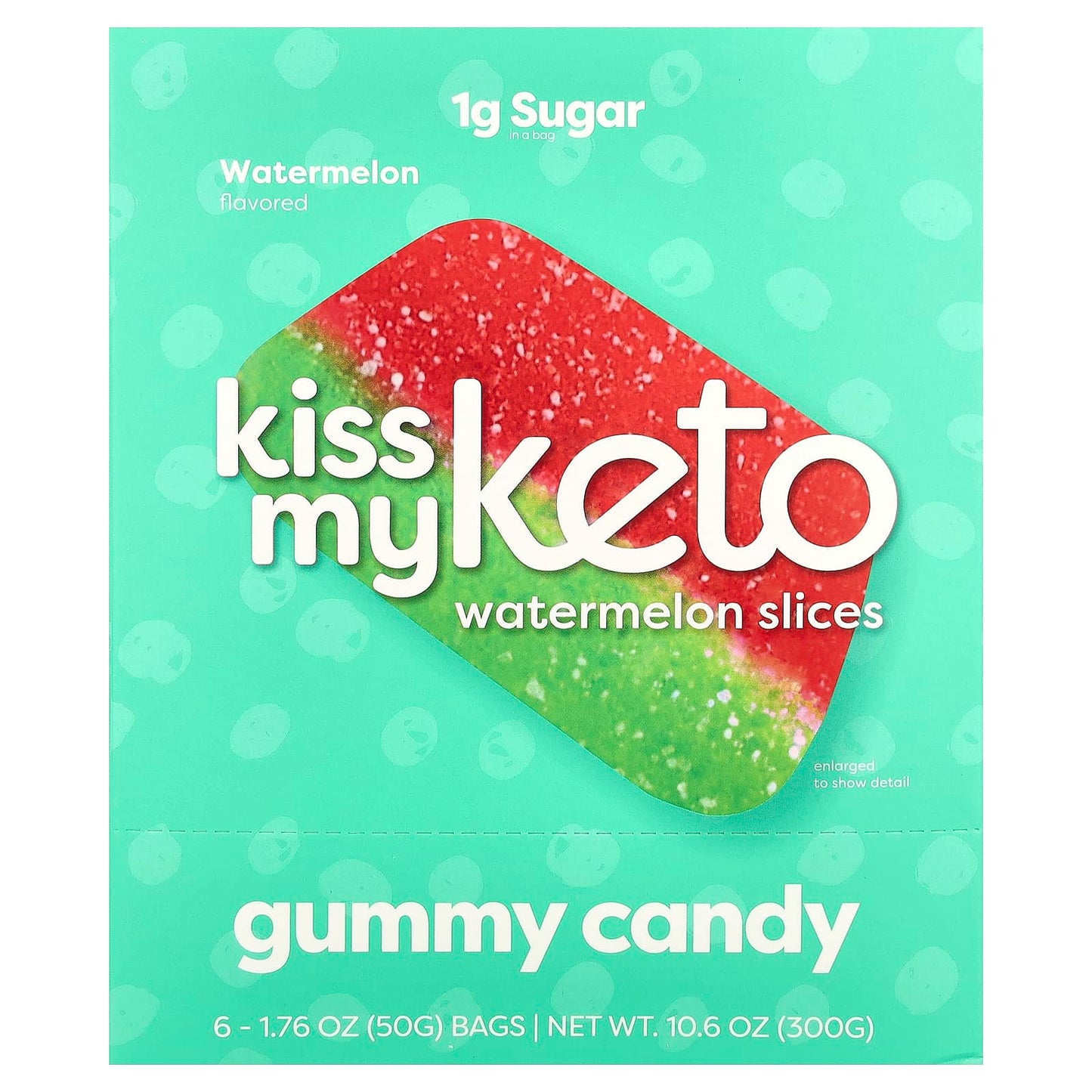 Kiss My Keto, Gummy Candy, Watermelon Slices, 6 Bags, 1.76 oz (50 g) Each - Image 1