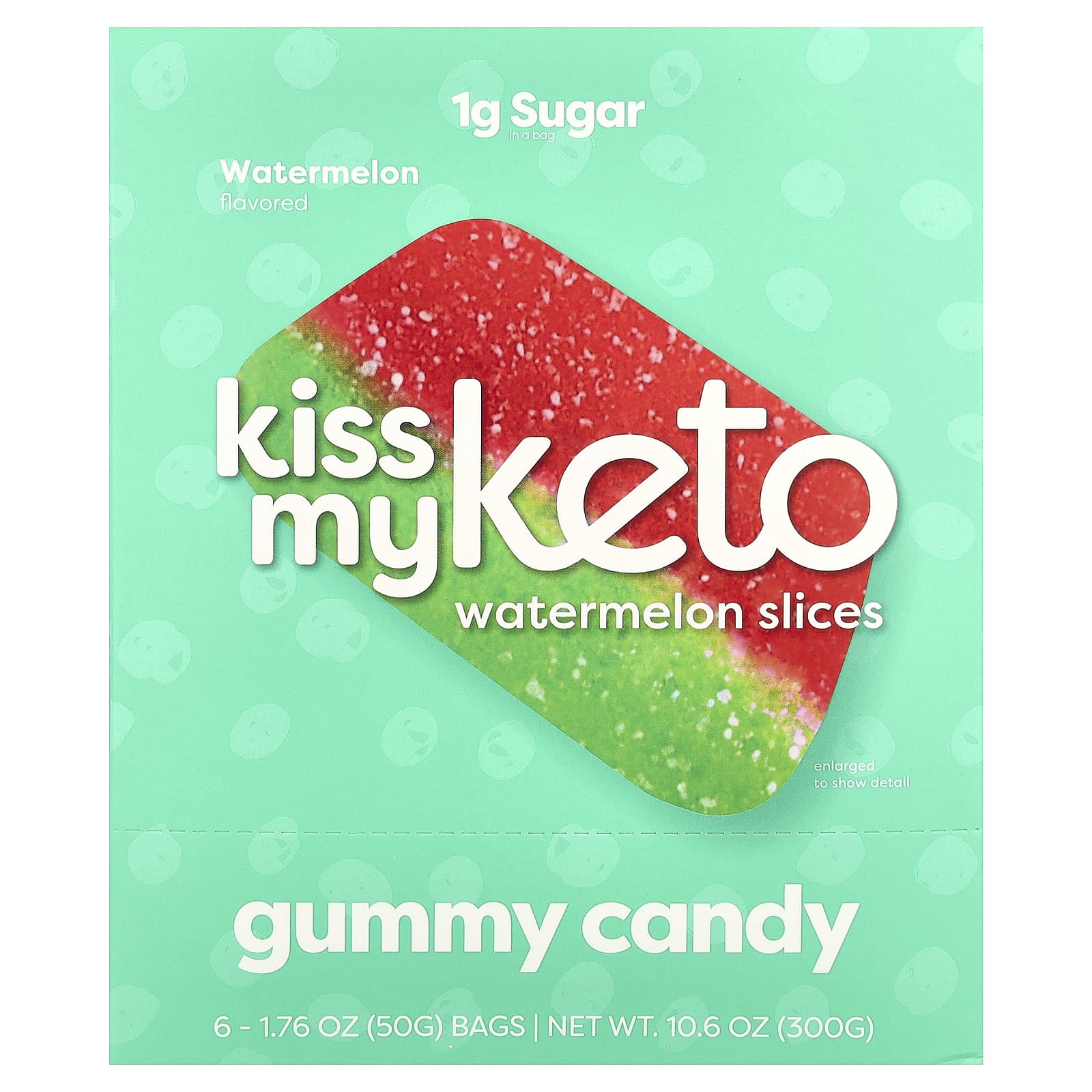 Kiss My Keto, Gummy Candy, Watermelon Slices, 6 Bags, 1.76 oz (50 g) Each - Image 1